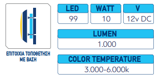 ΦΩΤΙΣΤΙΚΟ MINI SLIM INOX 316L Ø100mm DC 6