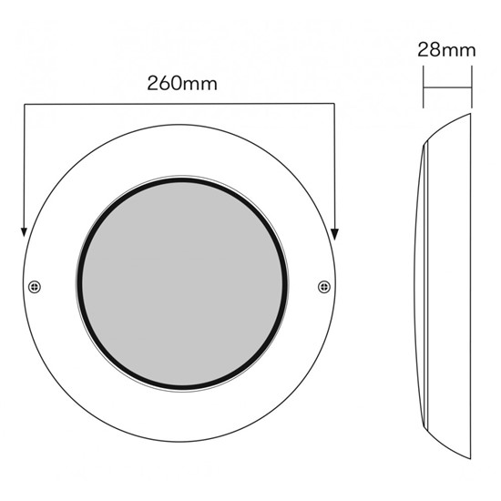ΦΩΤΙΣΤΙΚΟ FLAT INOX 316L Ø260mm 3