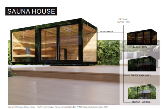 ΝΝ  Σάουνα με επένδυση καθρέπτη, SAUNA HOUSE