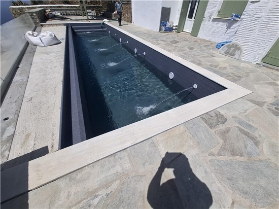 Πισίνα Προκάτ με Υπερχείλιση Καταρράκτη στην Τήνο - Έργο 17 2