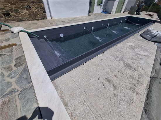 Πισίνα Προκάτ με Υπερχείλιση Καταρράκτη στην Τήνο - Έργο 17 4