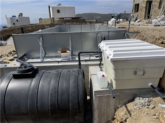 Πισίνα Προκάτ με Υπερχείλιση Καταρράκτη στην Άνδρο - Έργο 16 11