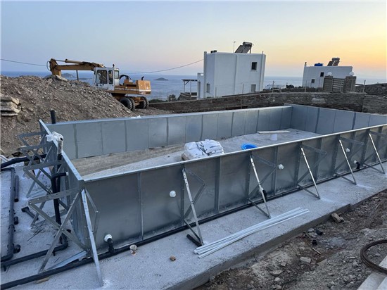 Πισίνα Προκάτ με Υπερχείλιση Καταρράκτη στην Άνδρο - Έργο 16 3