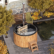 Εξωτερικό Hot Tub με ξύλα και εσωτερική θερμάστρα για 3 άτομα 7