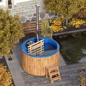 Εξωτερικό Hot Tub με ξύλα και εσωτερική θερμάστρα για 3 άτομα 8