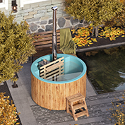 Εξωτερικό Hot Tub με ξύλα και εσωτερική θερμάστρα για 3 άτομα 10