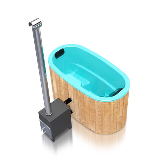 Εξωτερικό Hot Tub με ξύλα από fiberglass, οβάλ για 2 άτομα 4