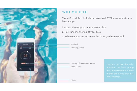 Αντλία θερμότητας πισίνας – Μοντέλο BWT INVERTER HORIZONTAL 3