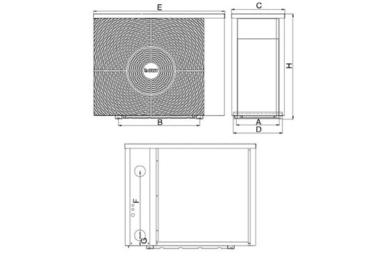 Αντλία θερμότητας πισίνας – Μοντέλο BWT INVERTER HORIZONTAL 5