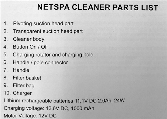 Σκούπα NetSpa Cleaner Super Vac  5
