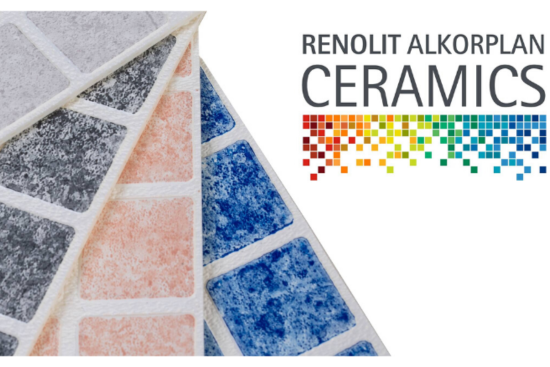 ΜΕΜΒΡΑΝΗ LINER - Γερμανίας - Ισπανίας - Ισραήλ, Ανάγλυφη σειρά ψηφίδων της Renolit Alkorplan - Σειρά Ceramics  