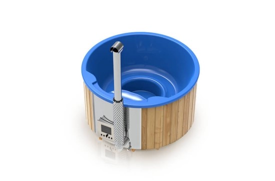 FIBERGLASS HOT TUBS - ΕΣΘΟΝΊΑΣ, Στρογγυλό hot tub με ενσωματωμένη ξυλόσομπα για 5 άτομα
