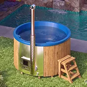 Στρογγυλό hot tub με ενσωματωμένη ξυλόσομπα για 5 άτομα 9