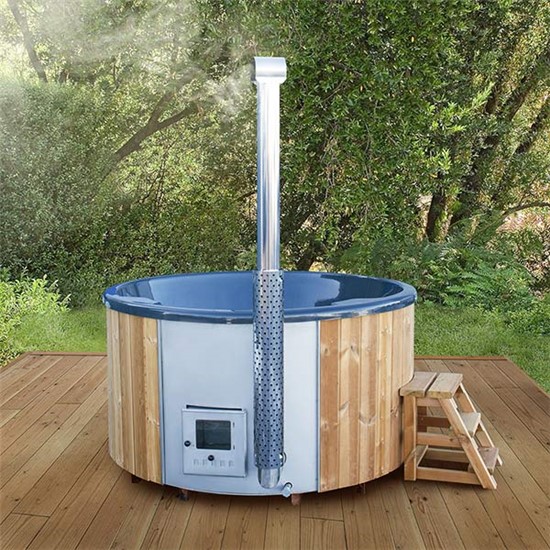 Στρογγυλό hot tub με ενσωματωμένη ξυλόσομπα για 5 άτομα 3