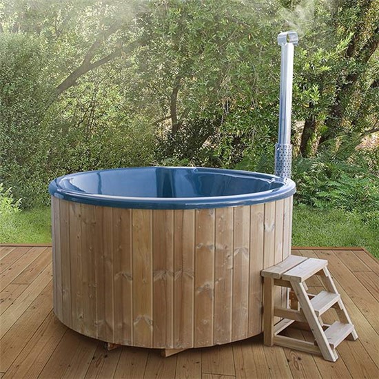 Στρογγυλό hot tub με ενσωματωμένη ξυλόσομπα για 5 άτομα 2