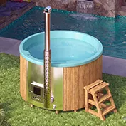 Στρογγυλό hot tub με ενσωματωμένη ξυλόσομπα για 5 άτομα 11