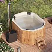 Για 9 άτομα Hot Tub με καύση ξύλου “Octa” από Fiberglass 9