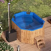 Για 9 άτομα Hot Tub με καύση ξύλου “Octa” από Fiberglass 11