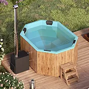 Για 9 άτομα Hot Tub με καύση ξύλου “Octa” από Fiberglass 13