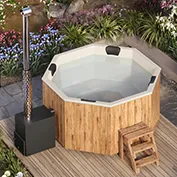 Για 7 άτομα Hot Tub με καύση ξύλου “Octa” από Fiberglass 9