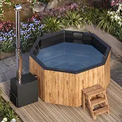 Για 7 άτομα Hot Tub με καύση ξύλου “Octa” από Fiberglass 10