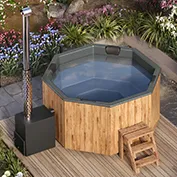 Για 7 άτομα Hot Tub με καύση ξύλου “Octa” από Fiberglass 12