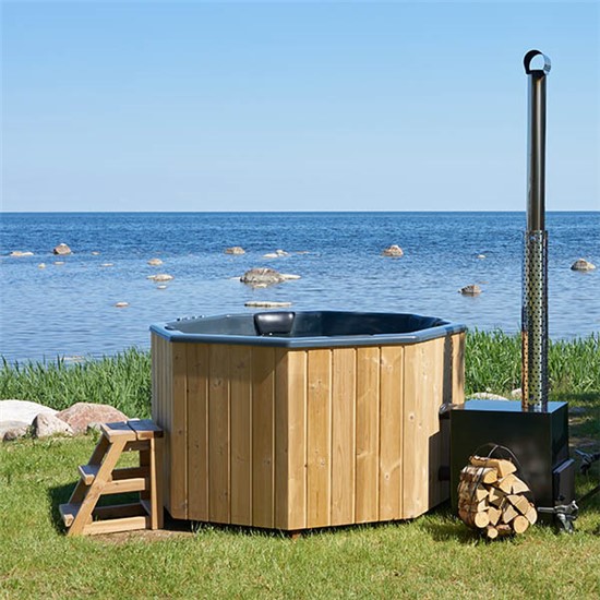 Για 7 άτομα Hot Tub με καύση ξύλου “Octa” από Fiberglass 2