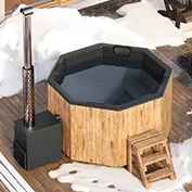Για 6 άτομα Hot Tub με καύση ξύλου “Octa” από Fiberglass 9