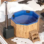 Για 6 άτομα Hot Tub με καύση ξύλου “Octa” από Fiberglass 10