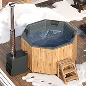 Για 6 άτομα Hot Tub με καύση ξύλου “Octa” από Fiberglass 11