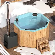 Για 6 άτομα Hot Tub με καύση ξύλου “Octa” από Fiberglass 12