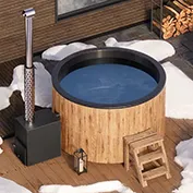 Για 4 άτομα Hot Tub με καύση ξύλου και εξωτερική θέρμανση 7