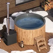 Για 4 άτομα Hot Tub με καύση ξύλου και εξωτερική θέρμανση 9
