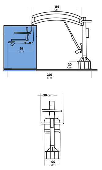 Αναβατόριο πισίνας - Μοντέλο Nart Elevated Pool Lift - Nart Access 7